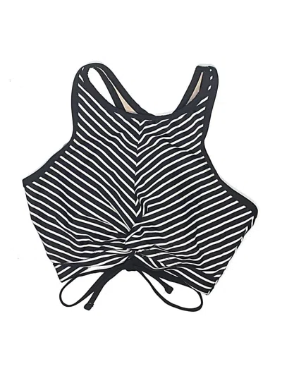 Pre-owned Kona Sol Swimsuit Top Black Chevron/herringbone Pattern Swimwear