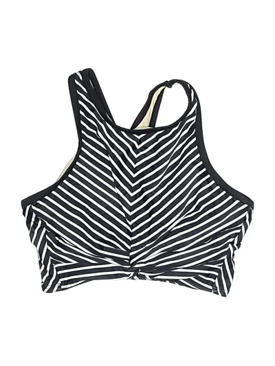 Pre-owned Kona Sol Swimsuit Top Black Chevron/herringbone Pattern Swimwear