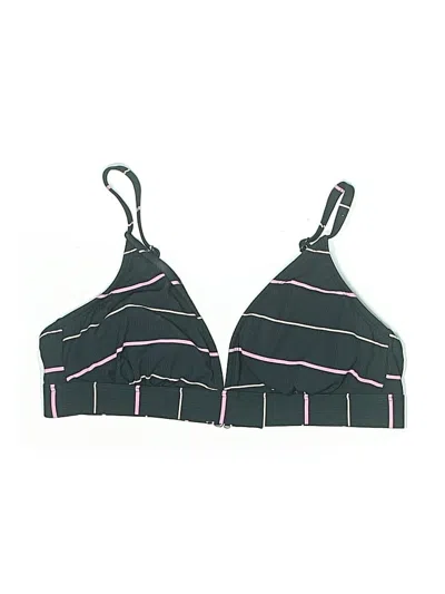 Pre-owned Kona Sol Swimsuit Top Black Graphic Pattern Swimwear