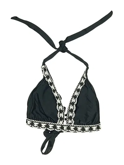 Pre-owned Kona Sol Swimsuit Top Black Houndstooth Pattern Swimwear