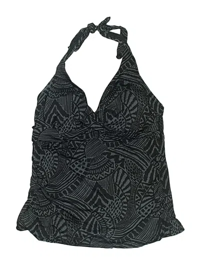 Pre-owned Kona Sol Swimsuit Top Black Paisley Pattern Swimwear
