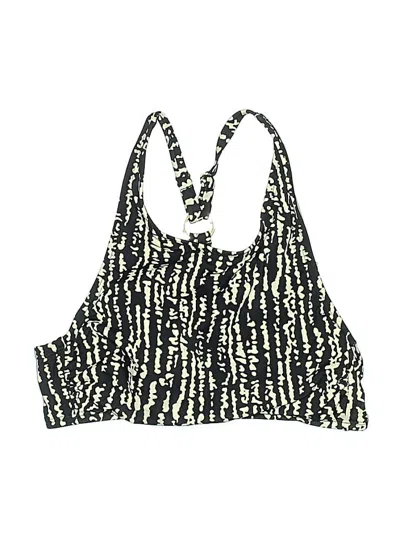 Pre-owned Kona Sol Swimsuit Top Black Print Pattern Swimwear