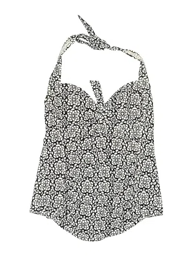 Pre-owned Kona Sol Swimsuit Top Black Print Pattern Swimwear