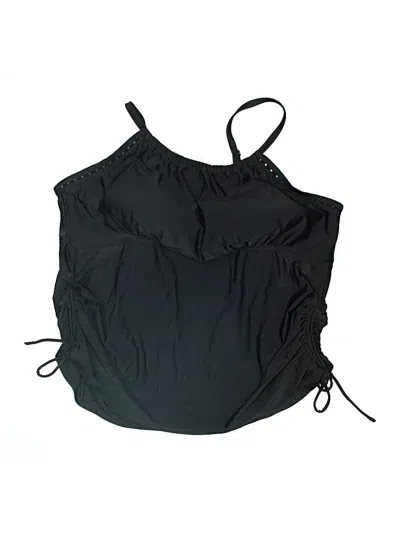 Pre-owned Kona Sol Swimsuit Top Black Solid Pattern Swimwear