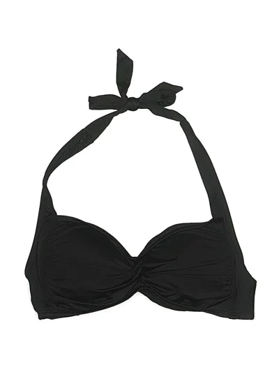 Pre-owned Kona Sol Swimsuit Top Black Solid Pattern Swimwear