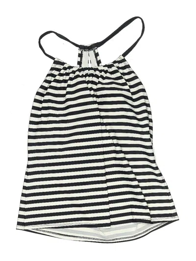 Pre-owned Kona Sol Swimsuit Top Black Stripes Pattern Swimwear