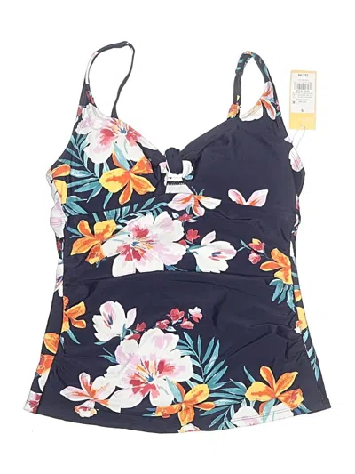 Kona Sol Swimsuit Top Blue Floral Pattern Swimwear In Multi