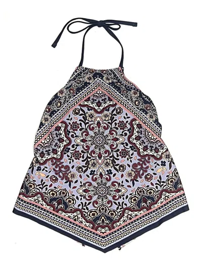 Kona Sol Swimsuit Top Blue Paisley Pattern Swimwear