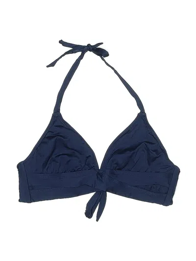 Pre-owned Kona Sol Swimsuit Top Blue Solid Pattern Swimwear