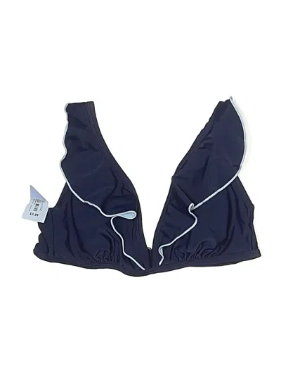 Pre-owned Kona Sol Swimsuit Top Blue Solid Pattern Swimwear
