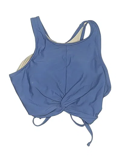 Pre-owned Kona Sol Swimsuit Top Blue Solid Pattern Swimwear