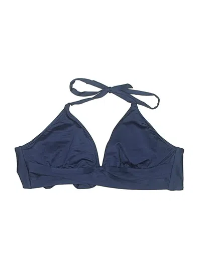 Pre-owned Kona Sol Swimsuit Top Blue Solid Pattern Swimwear
