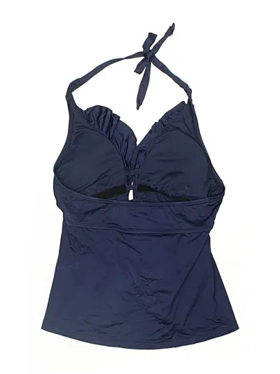 Pre-owned Kona Sol Swimsuit Top Blue Solid Pattern Swimwear