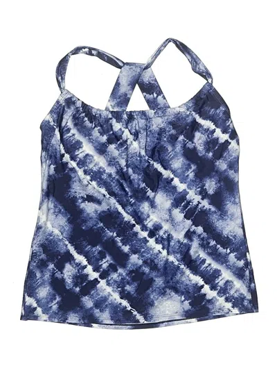 Pre-owned Kona Sol Swimsuit Top Blue Tie-dye Pattern Swimwear