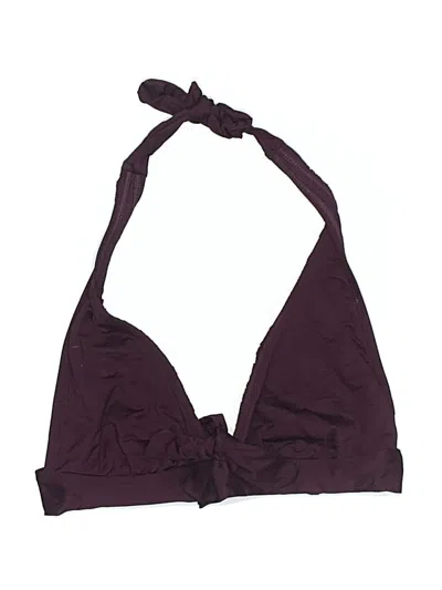 Pre-owned Kona Sol Swimsuit Top Burgundy Solid Pattern Swimwear