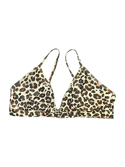 Pre-owned Kona Sol Swimsuit Top Gold Animal Print Pattern Swimwear