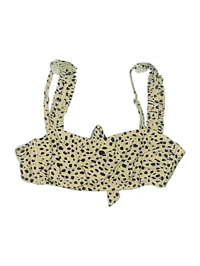 Pre-owned Kona Sol Swimsuit Top Gold Animal Print Pattern Swimwear