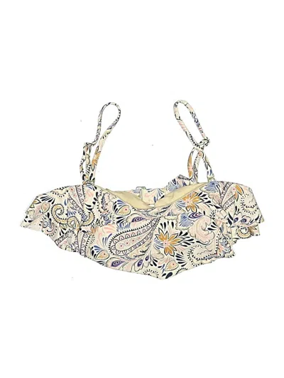 Pre-owned Kona Sol Swimsuit Top Gold Paisley Pattern Swimwear