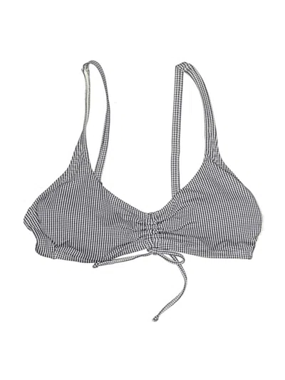 Pre-owned Kona Sol Swimsuit Top Gray Houndstooth Pattern Swimwear