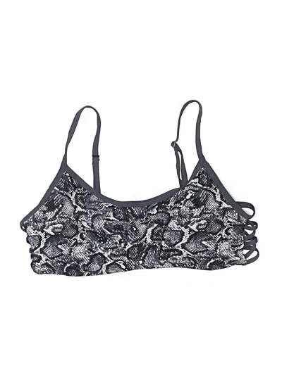 Pre-owned Kona Sol Swimsuit Top Gray Paisley Pattern Swimwear
