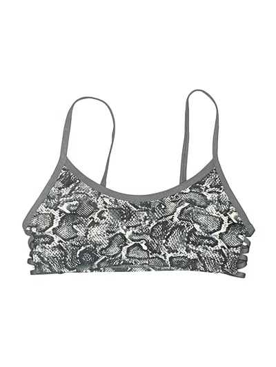 Pre-owned Kona Sol Swimsuit Top Gray Paisley Pattern Swimwear