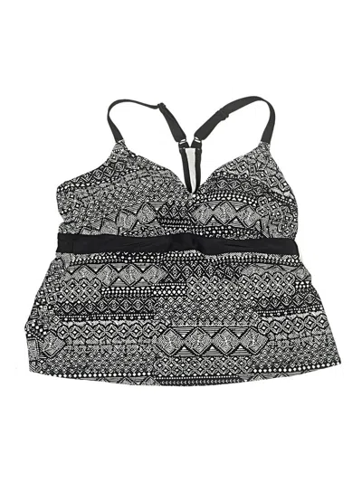 Pre-owned Kona Sol Swimsuit Top Gray Print Pattern Swimwear