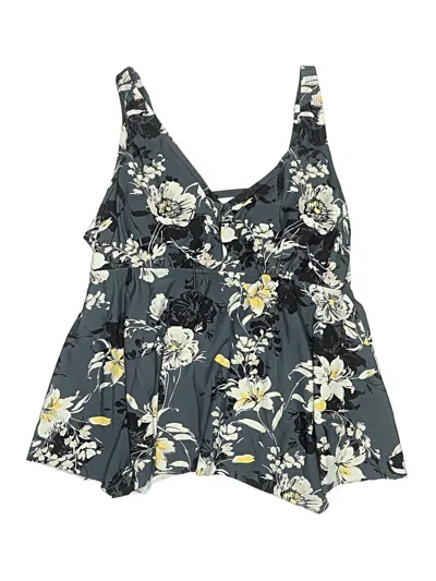 Pre-owned Kona Sol Swimsuit Top Gray Swimwear