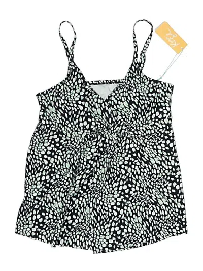 Pre-owned Kona Sol Swimsuit Top Green Animal Print Pattern Swimwear