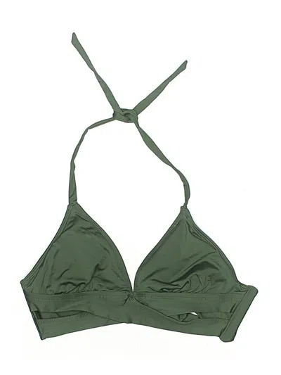 Pre-owned Kona Sol Swimsuit Top Green Swimwear