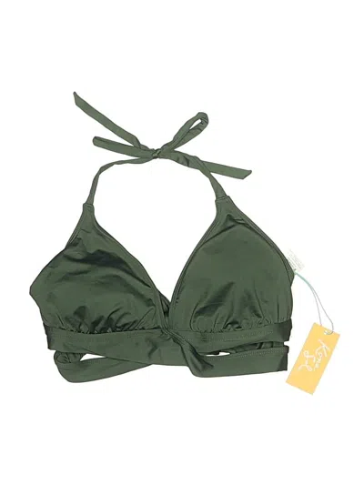 Pre-owned Kona Sol Swimsuit Top Green Swimwear