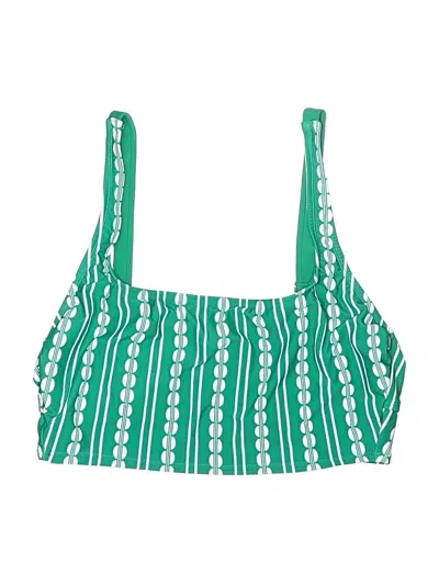 Pre-owned Kona Sol Swimsuit Top Green Swimwear