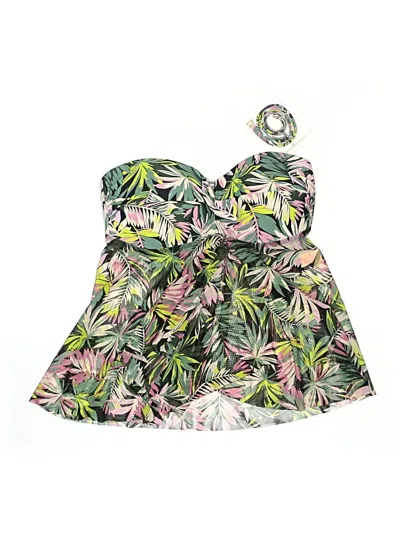 Kona Sol Swimsuit Top Green Tropical Pattern Swimwear
