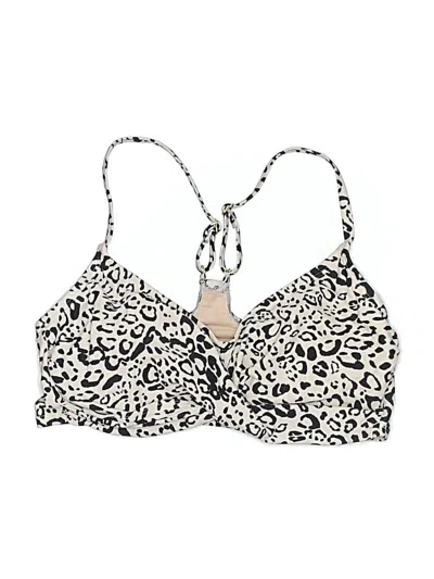 Pre-owned Kona Sol Swimsuit Top Ivory Animal Print Pattern Swimwear