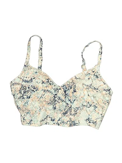 Pre-owned Kona Sol Swimsuit Top Ivory Paisley Pattern Swimwear