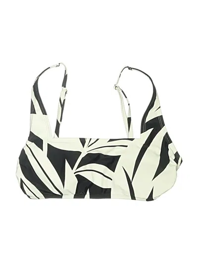 Pre-owned Kona Sol Swimsuit Top Ivory Print Pattern Swimwear
