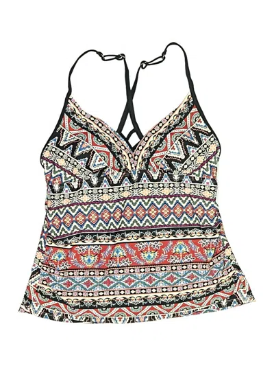 Pre-owned Kona Sol Swimsuit Top Ivory Print Pattern Swimwear