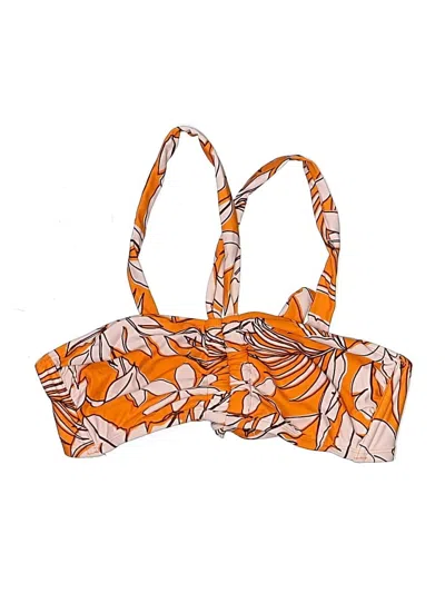 Pre-owned Kona Sol Swimsuit Top Orange Print Pattern Swimwear