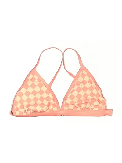 Pre-owned Kona Sol Swimsuit Top Pink Argyle Pattern Swimwear