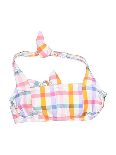 Pre-owned Kona Sol Swimsuit Top Pink Checkered/gingham Pattern Swimwear
