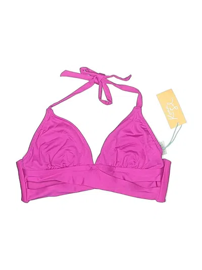 Kona Sol Swimsuit Top Pink Solid Pattern Swimwear
