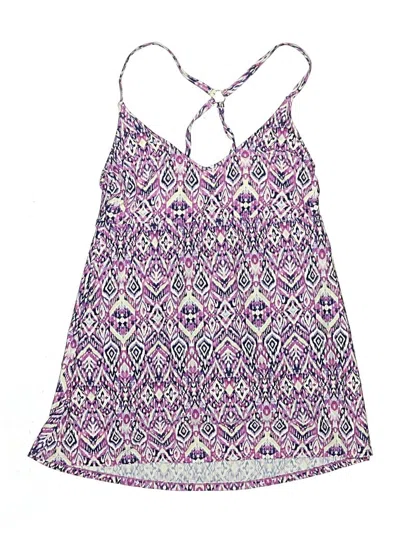 Pre-owned Kona Sol Swimsuit Top Purple Paisley Pattern Swimwear