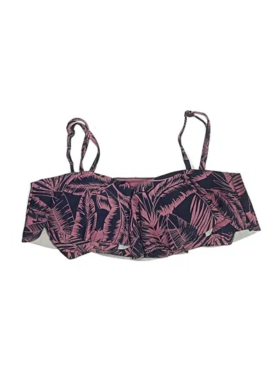 Pre-owned Kona Sol Swimsuit Top Purple Print Pattern Swimwear