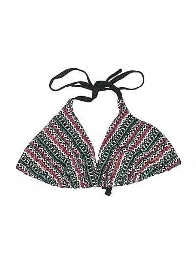 Pre-owned Kona Sol Swimsuit Top Red Print Pattern Swimwear