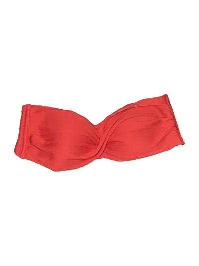 Pre-owned Kona Sol Swimsuit Top Red Solid Pattern Swimwear