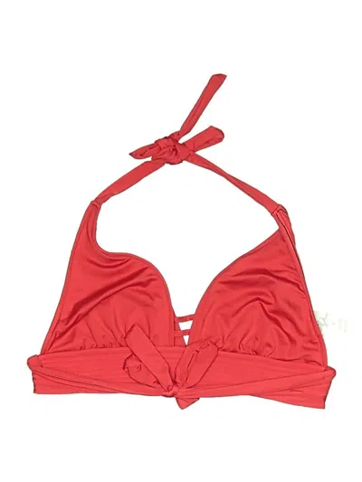 Pre-owned Kona Sol Swimsuit Top Red Solid Pattern Swimwear
