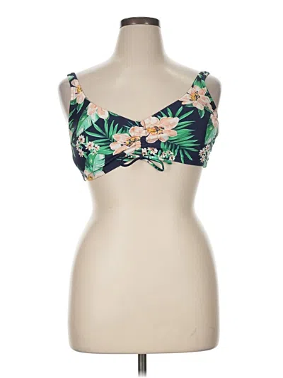 Pre-owned Kona Sol Tank Top Green Strapless Neckline Tops