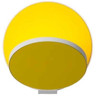 Koncept Gravy Hardwire Wall Sconce - Matte White Body, Matte Yellow Plates