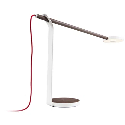 Koncept Gravy Led Desk Lamp In Deep Walnut And Matte White