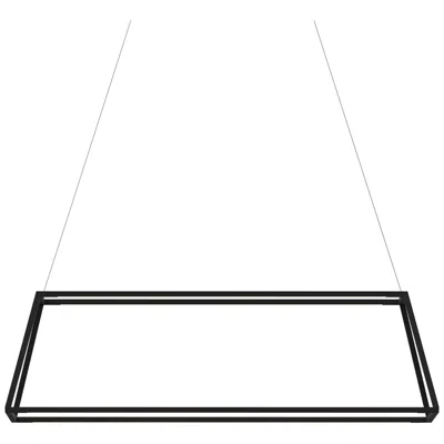 Koncept Z-bar Rise Small Rectangle Pendant In Matte Black (soft Warm)
