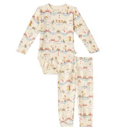 Konges Sløjd Baby Cotton-blend Bodysuit And Sweatpants Set In Sugar Pie